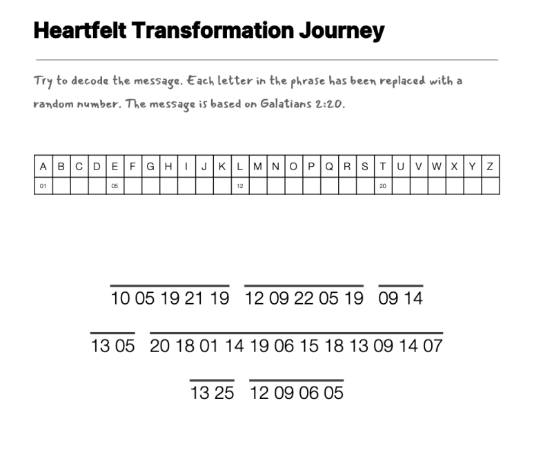 Christ in Me cryptogram